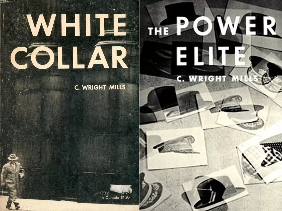Couvertures des livres White Collar et The Power Elite de C. Wright Mills Couvertures des livres White Collar et The Power Elite de C. Wright Mills