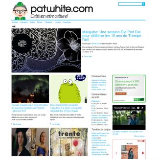 Patwhite.com - Page d'accueil en 2016