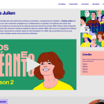 Top of a Nos géants page with embedded video